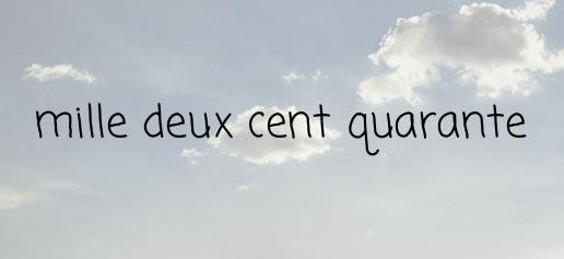 Le chiffre 1240 en lettre