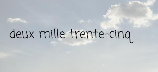 Le chiffre 2035 en lettre