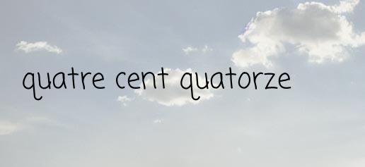 Le chiffre 414 en lettre