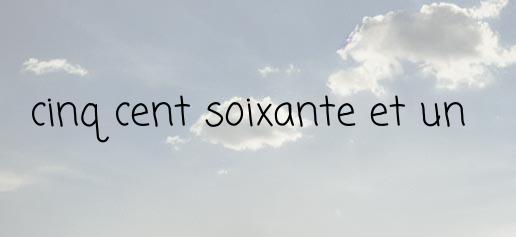 Le chiffre 561 en lettre