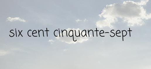Le chiffre 657 en lettre